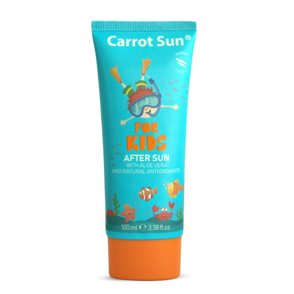 Kids AFTERSUN Carrot Sun - Face And Body Gel Cream For kids ( Soothes, Repairs, Moisturize ) 100ml